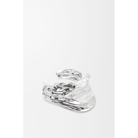 [Fixed Price Item] Women Pleated Fan Cuff - Silver