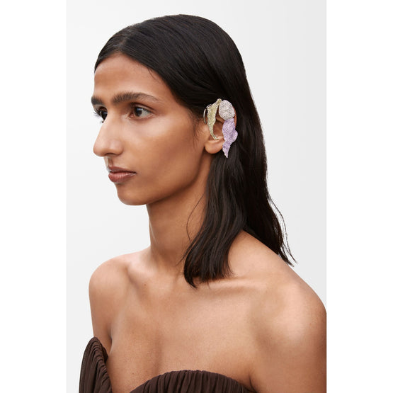 [Fixed Price Item] Women Glitter Fragment Earcuff - Silver/Light Mauve/Pale Yellow