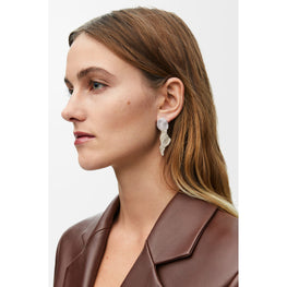 [Fixed Price Item] Women Glitter Fragment Earrings - Silver/Transparent/Pale Yellow