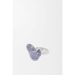 [Fixed Price Item] Women Glitter Fragment Single Ring - Silver/Light Sapphire Blue