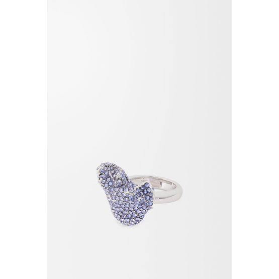 [Fixed Price Item] Women Glitter Fragment Single Ring - Silver/Light Sapphire Blue