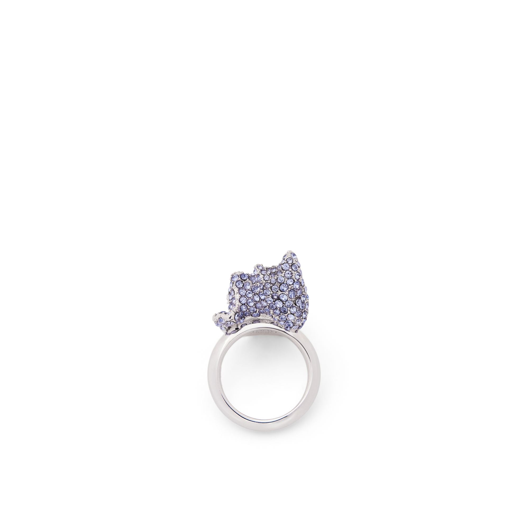 [Fixed Price Item] Women Glitter Fragment Single Ring - Silver/Light Sapphire Blue