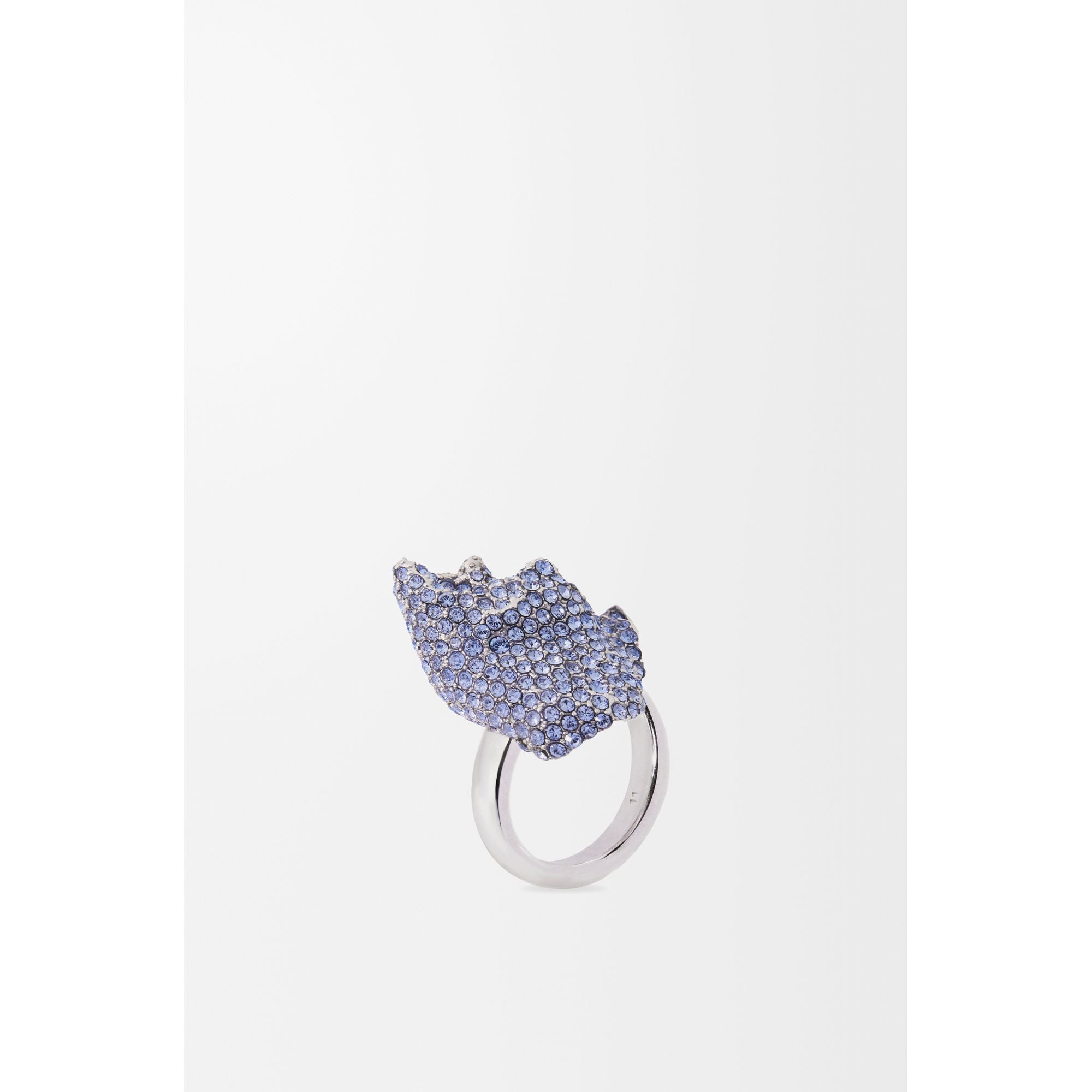 [Fixed Price Item] Women Glitter Fragment Single Ring - Silver/Light Sapphire Blue