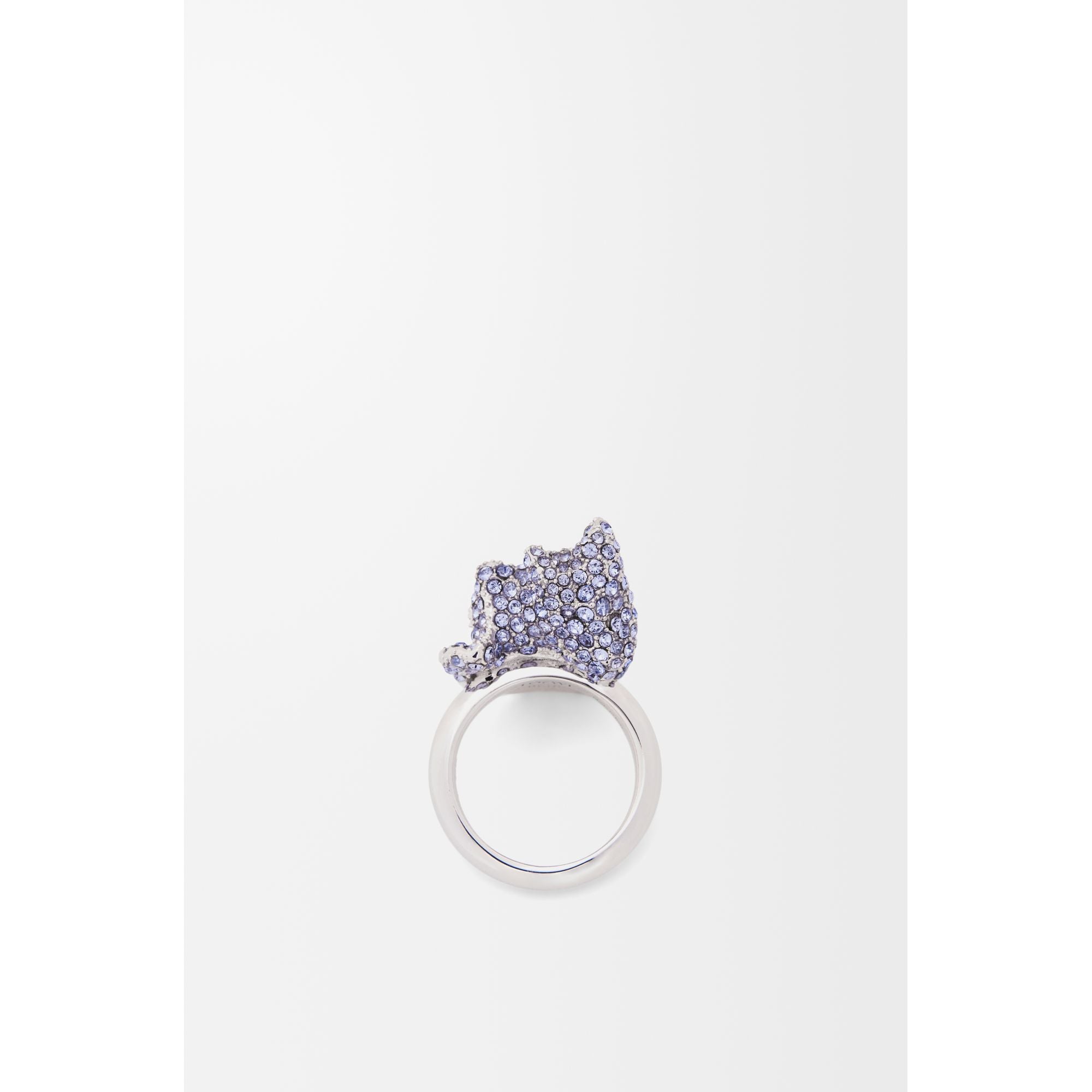[Fixed Price Item] Women Glitter Fragment Single Ring - Silver/Light Sapphire Blue