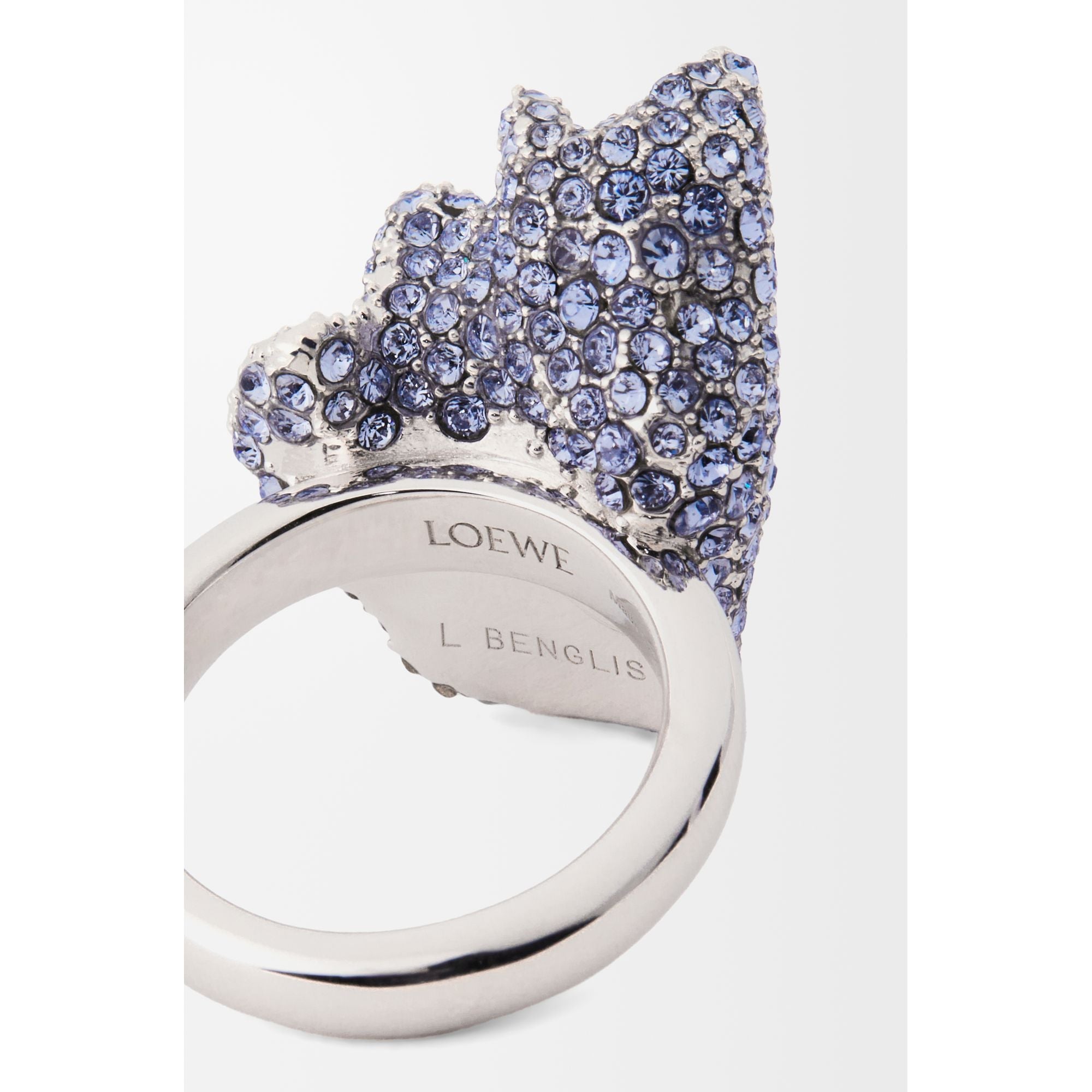 [Fixed Price Item] Women Glitter Fragment Single Ring - Silver/Light Sapphire Blue