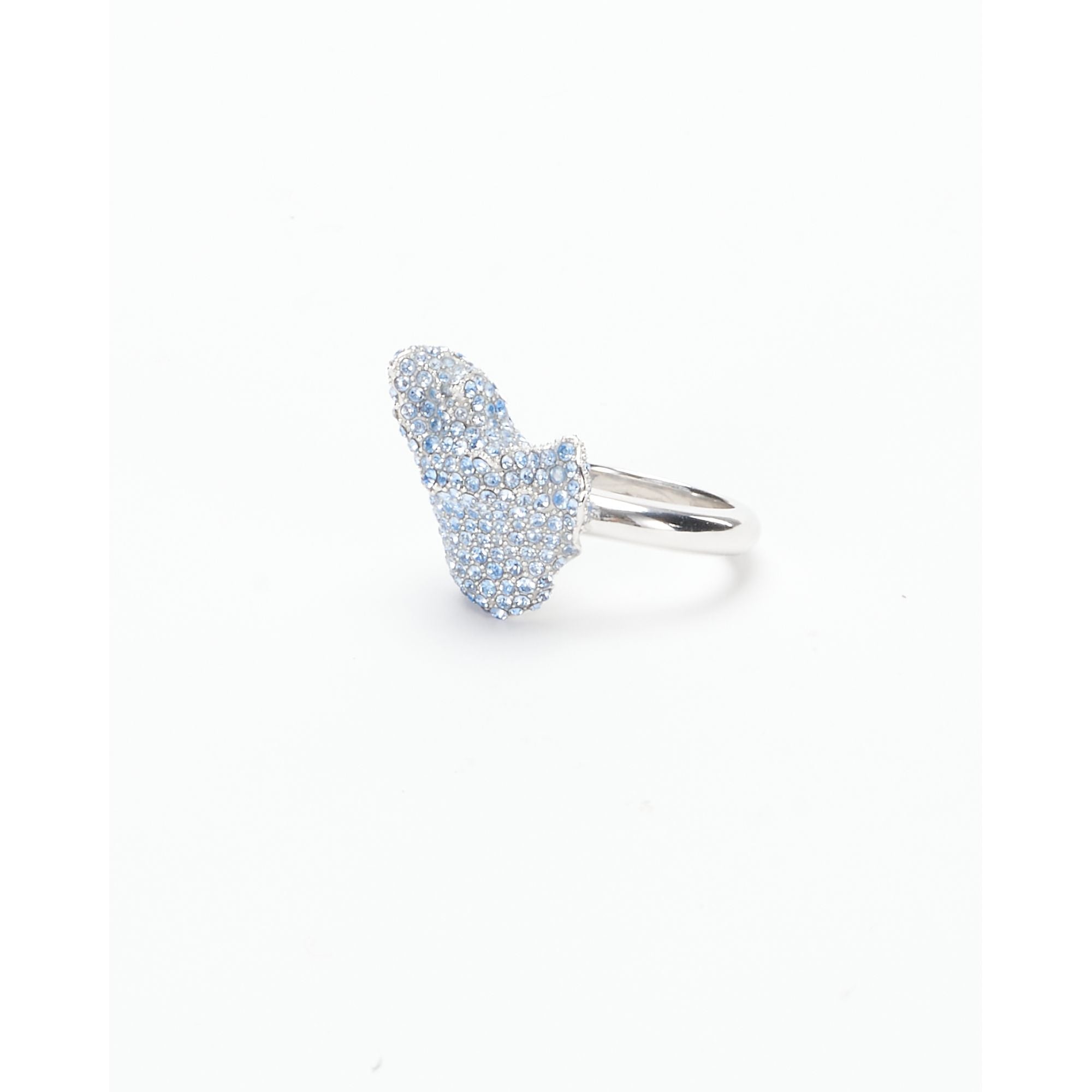 [Fixed Price Item] Women Glitter Fragment Single Ring - Silver/Light Sapphire Blue