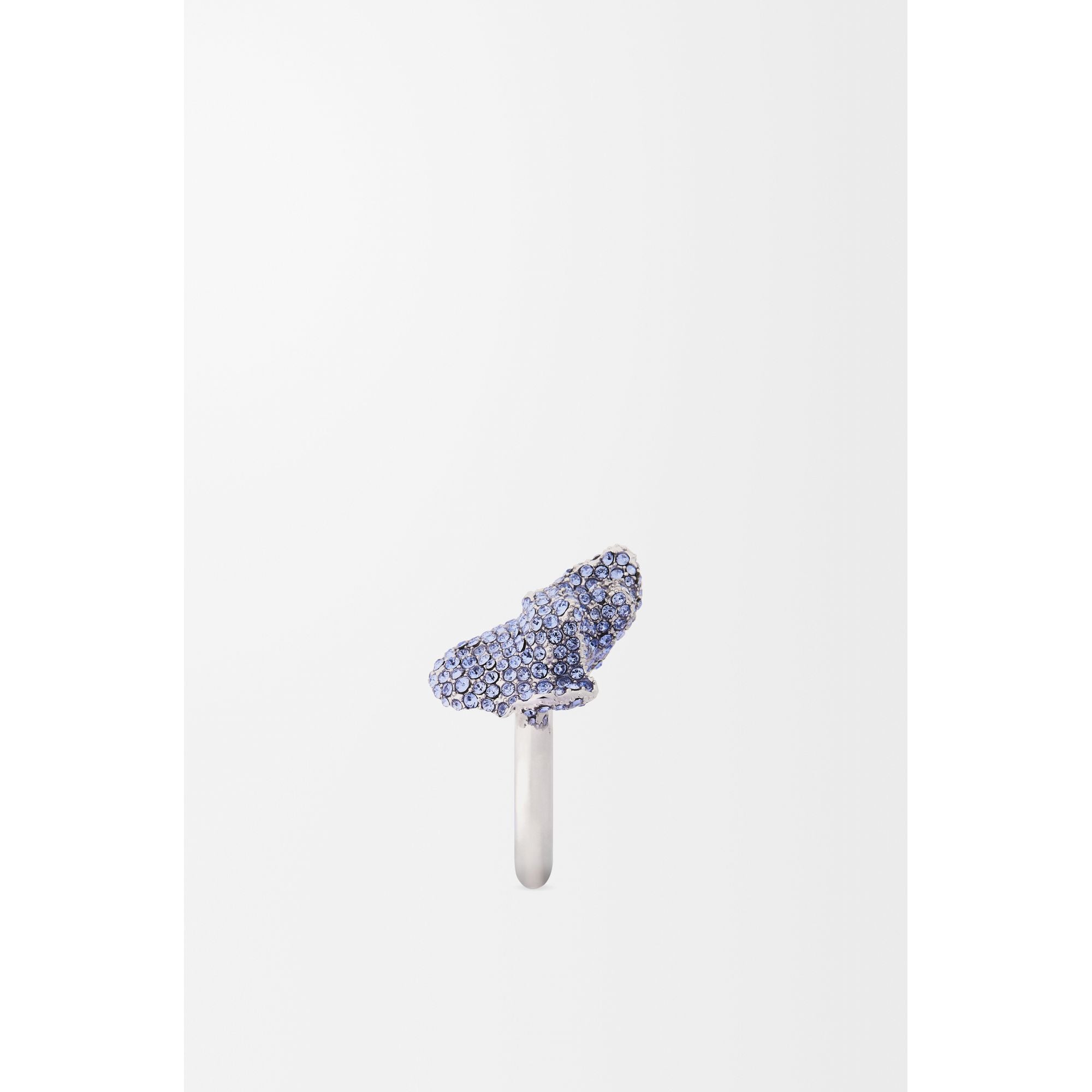 [Fixed Price Item] Women Glitter Fragment Single Ring - Silver/Light Sapphire Blue