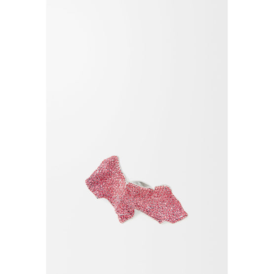 [Fixed Price Item] Women Glitter Fragment Large Ring - Silver/Rose Peach