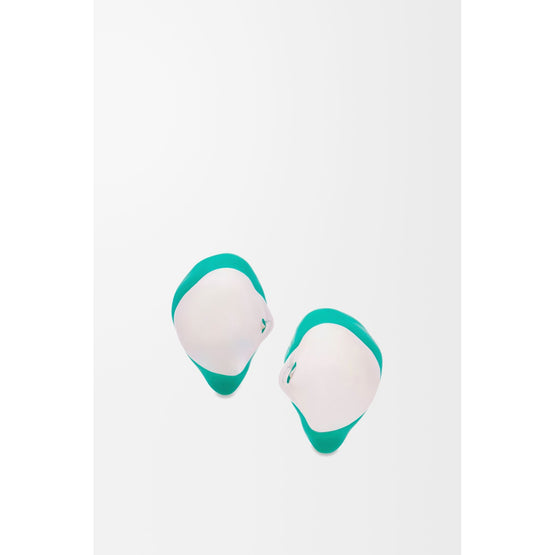 [Fixed Price Item] Women Foam Drip Enamel Stud Earrings - Silver/Turquoise