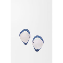 [Fixed Price Item] Women Foam Drip Enamel Stud Earrings - Silver/Blue