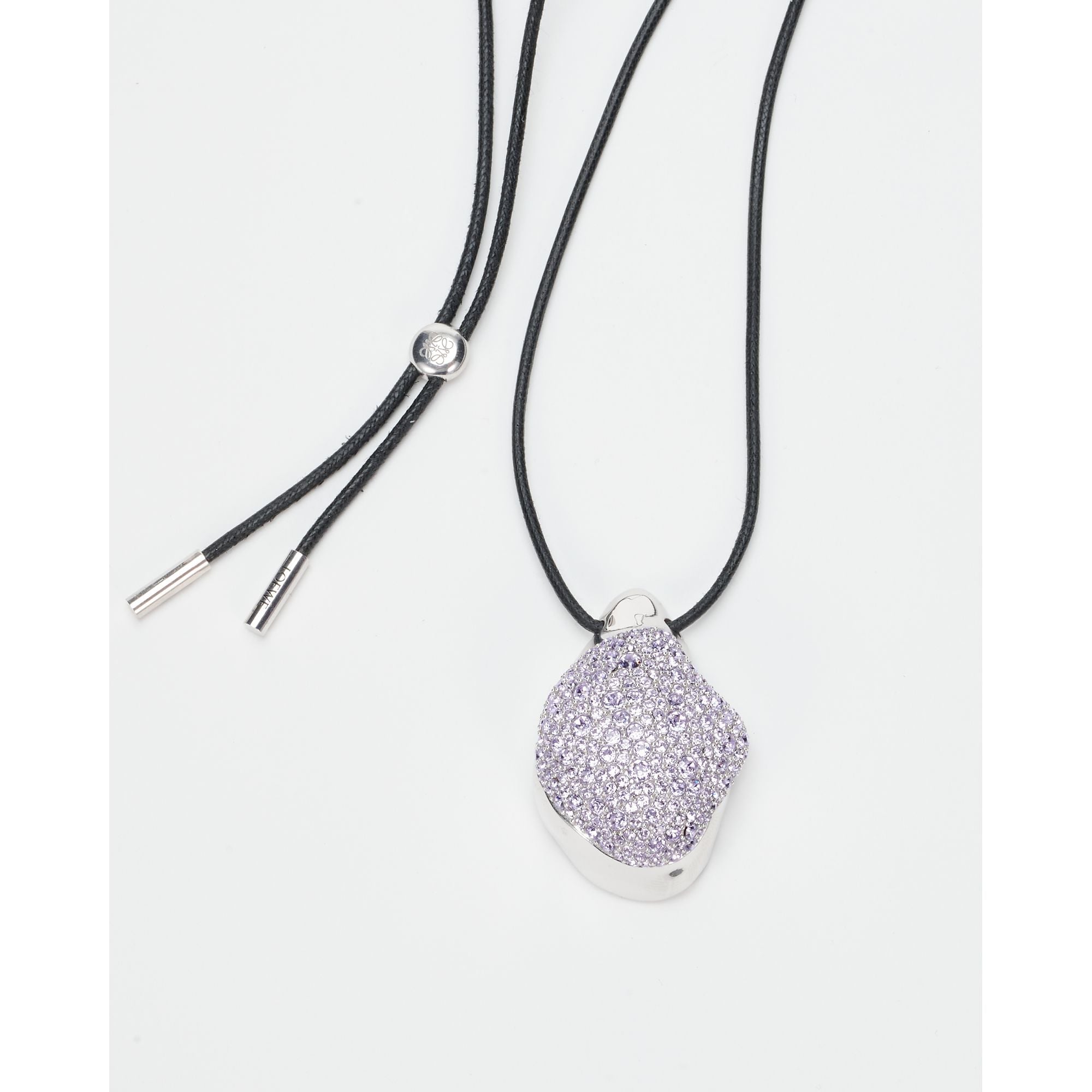 [Fixed Price Item] Women Foam Drip Pave Pendant - Silver/Light Mauve
