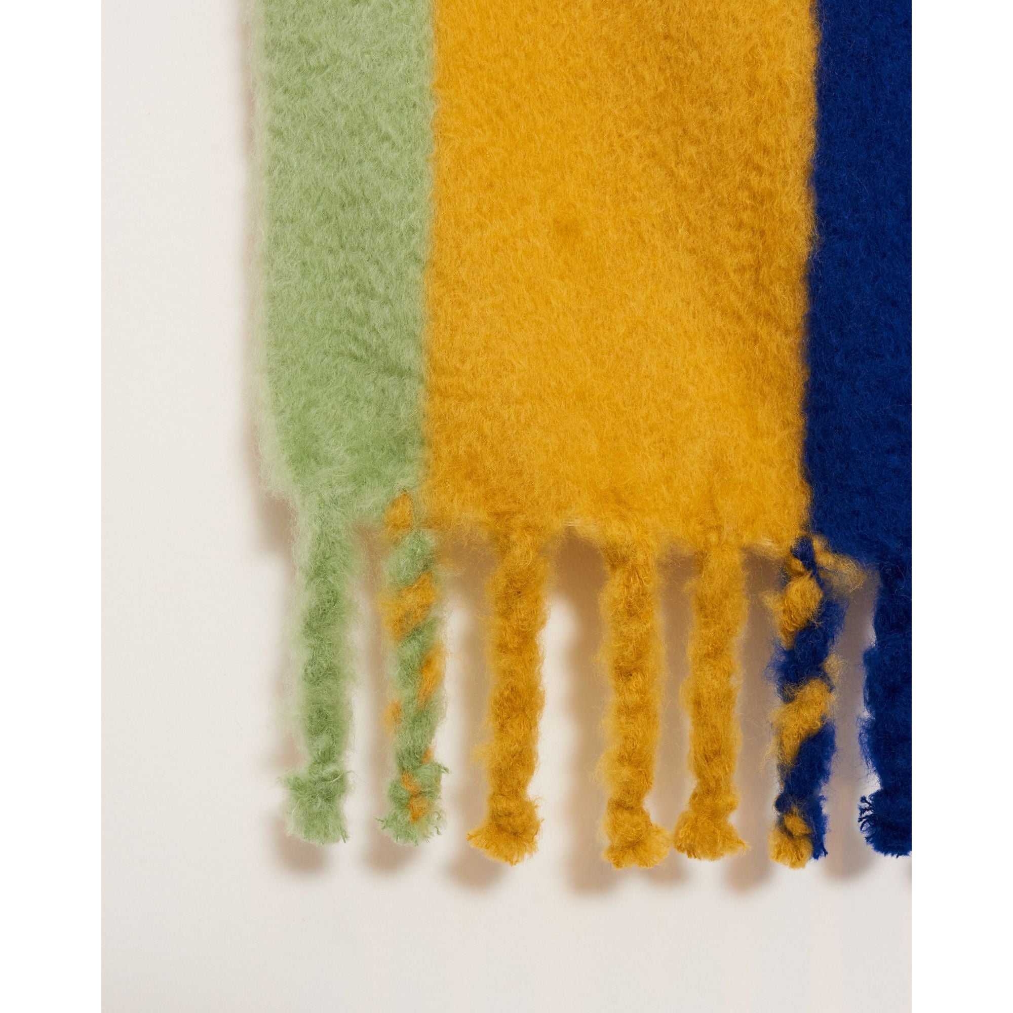 Unisex 130X180 Stripe Mohair Blanket - Multicolor/Yellow