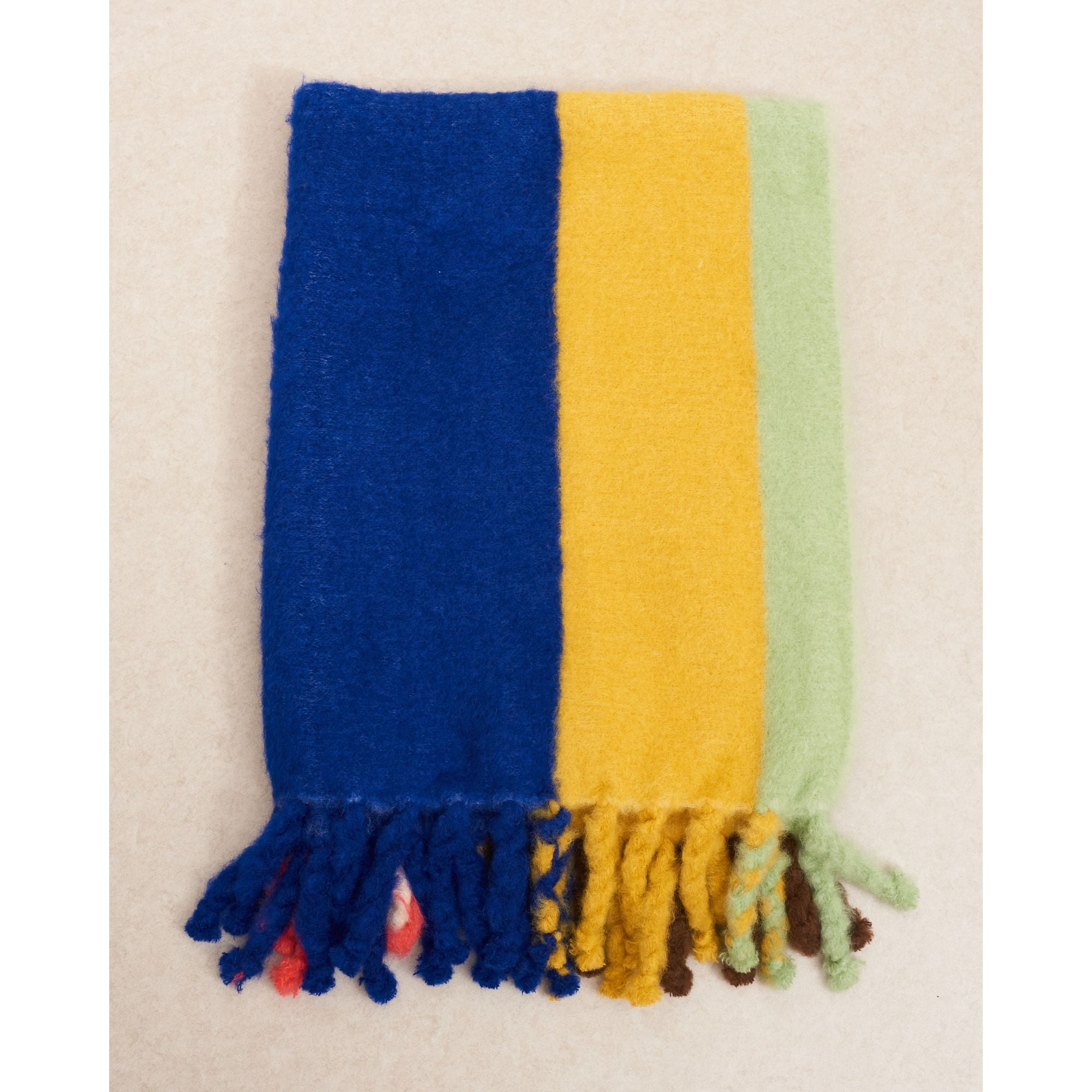 Unisex 130X180 Stripe Mohair Blanket - Multicolor/Yellow
