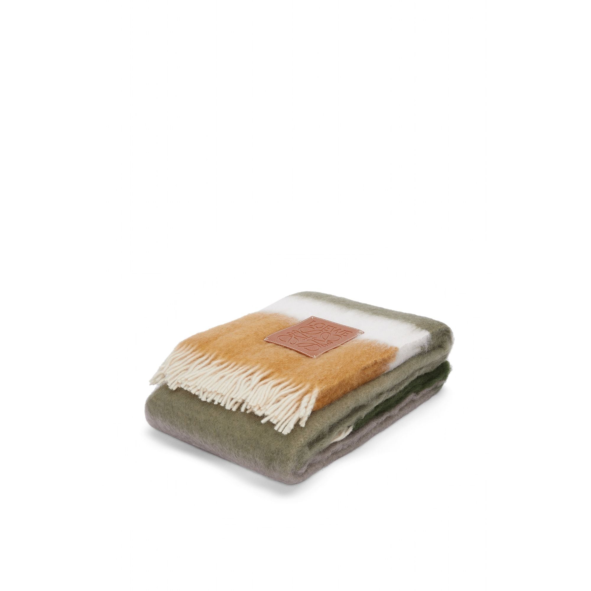Unisex 130X185 Stripe Blanket - Avocado Green/Multicolor