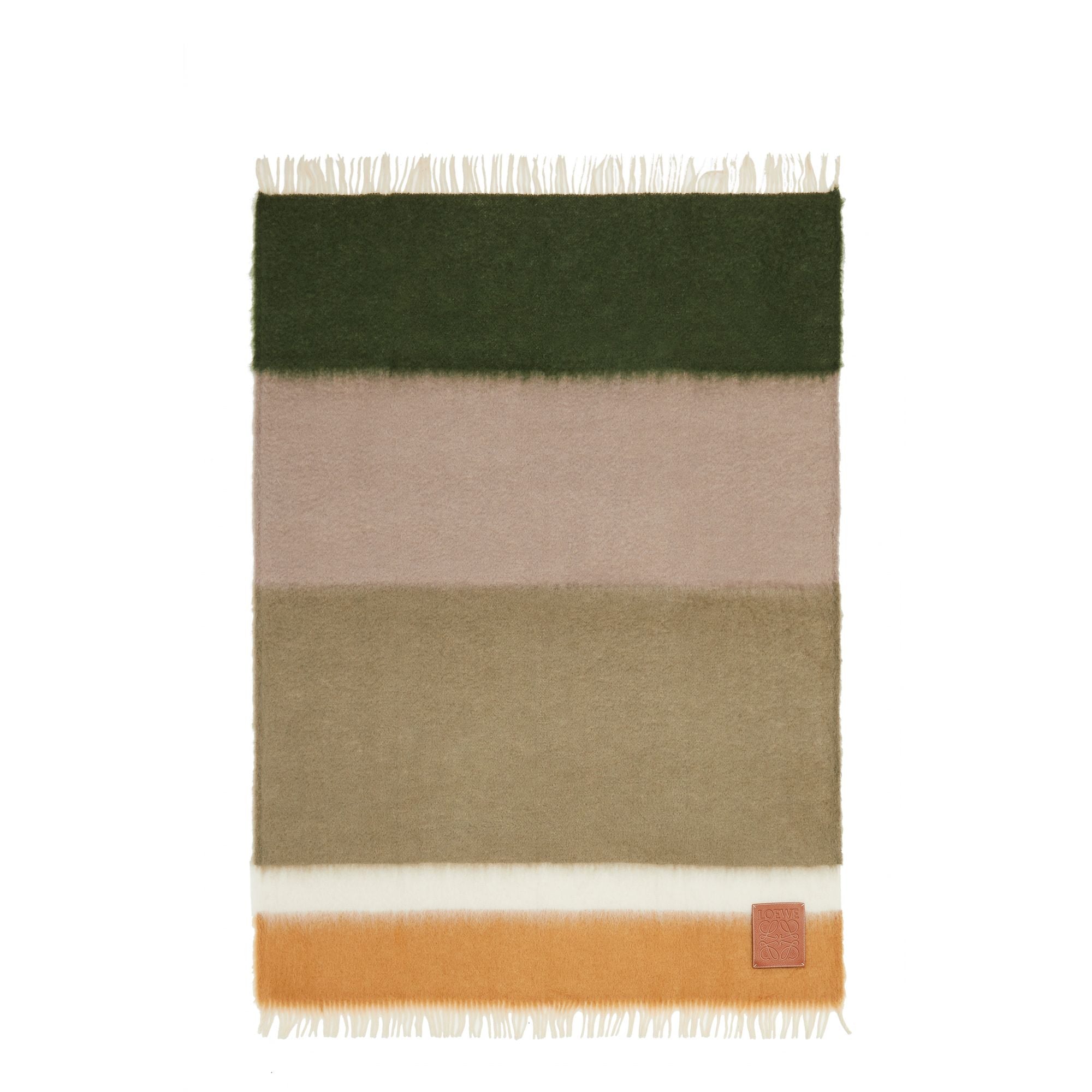Unisex 130X185 Stripe Blanket - Avocado Green/Multicolor