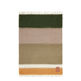 Unisex 130X185 Stripe Blanket - Avocado Green/Multicolor
