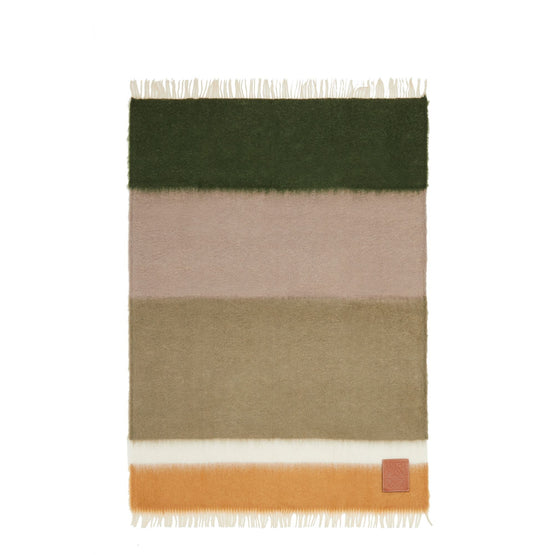 Unisex 130X185 Stripe Blanket - Avocado Green/Multicolor
