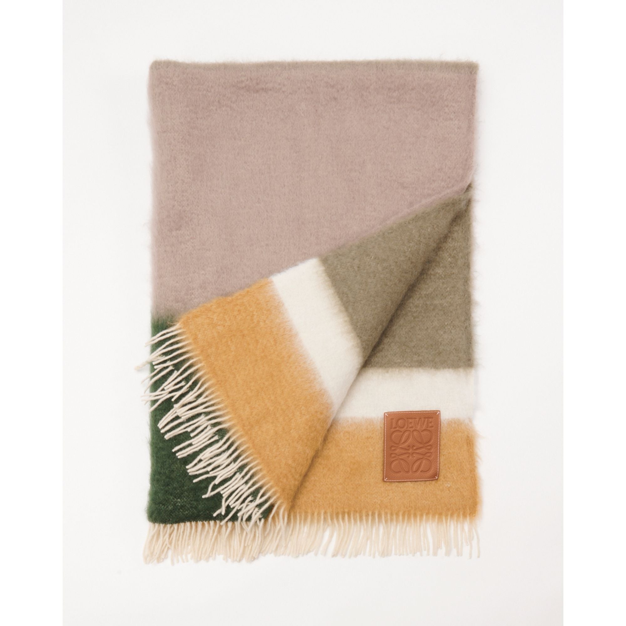 Unisex 130X185 Stripe Blanket - Avocado Green/Multicolor