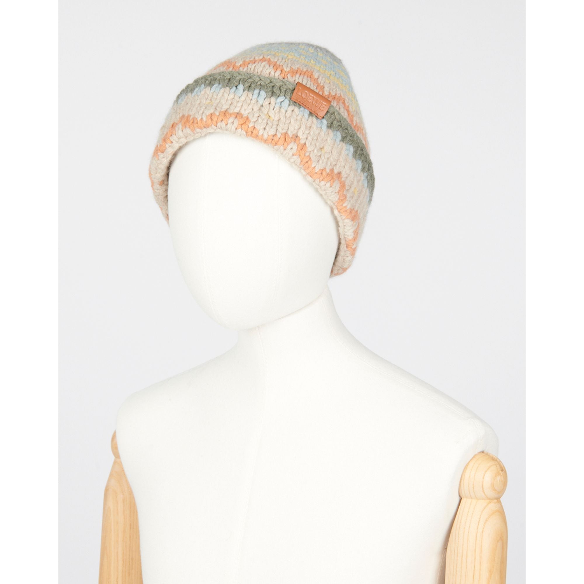 Women Beanie - Beige/Multicolor