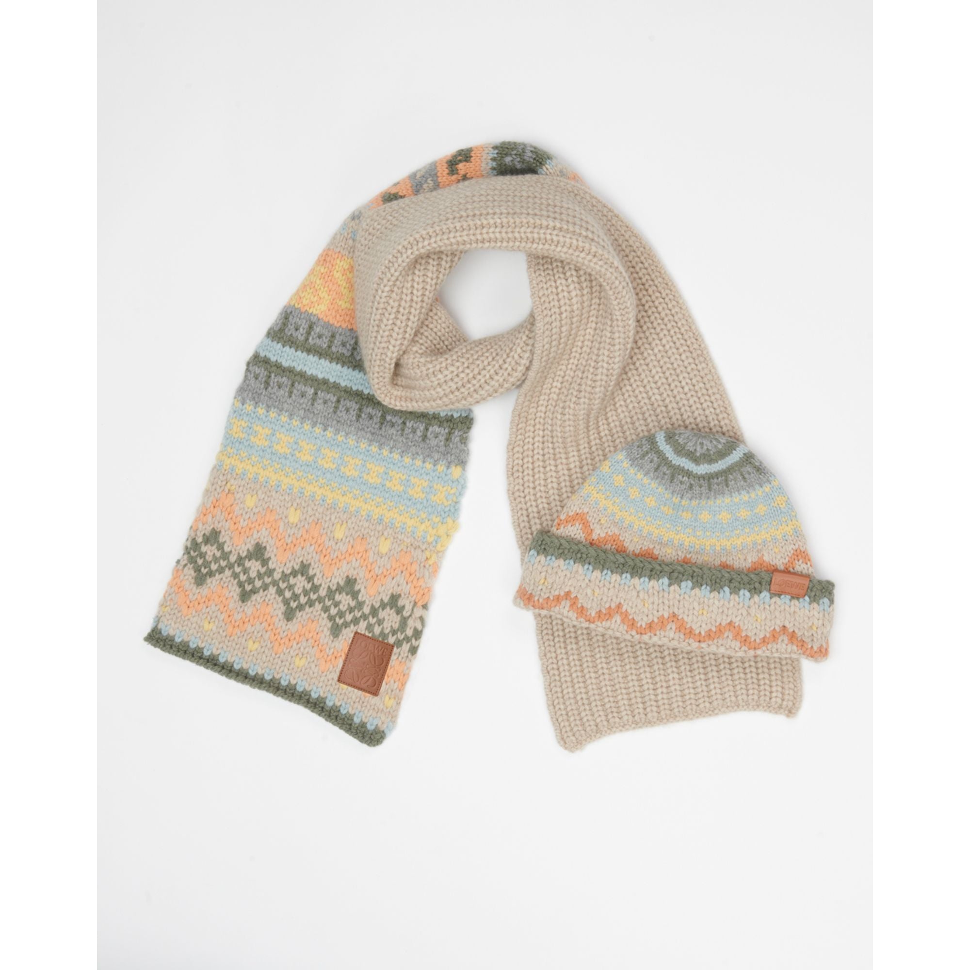 Women Beanie - Beige/Multicolor
