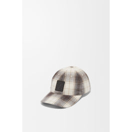 Men Patch Cap Tartan Check - Brown/Ecru