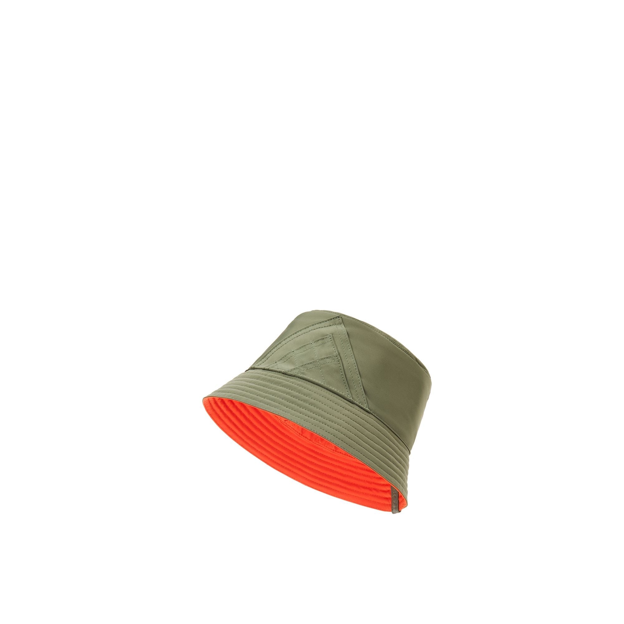 Women Reversible Bucket Hat - Khaki Green/Orange