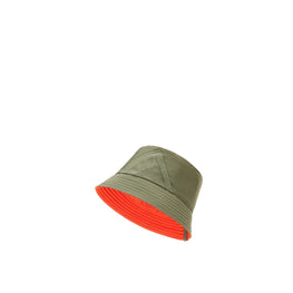 Women Reversible Bucket Hat - Khaki Green/Orange