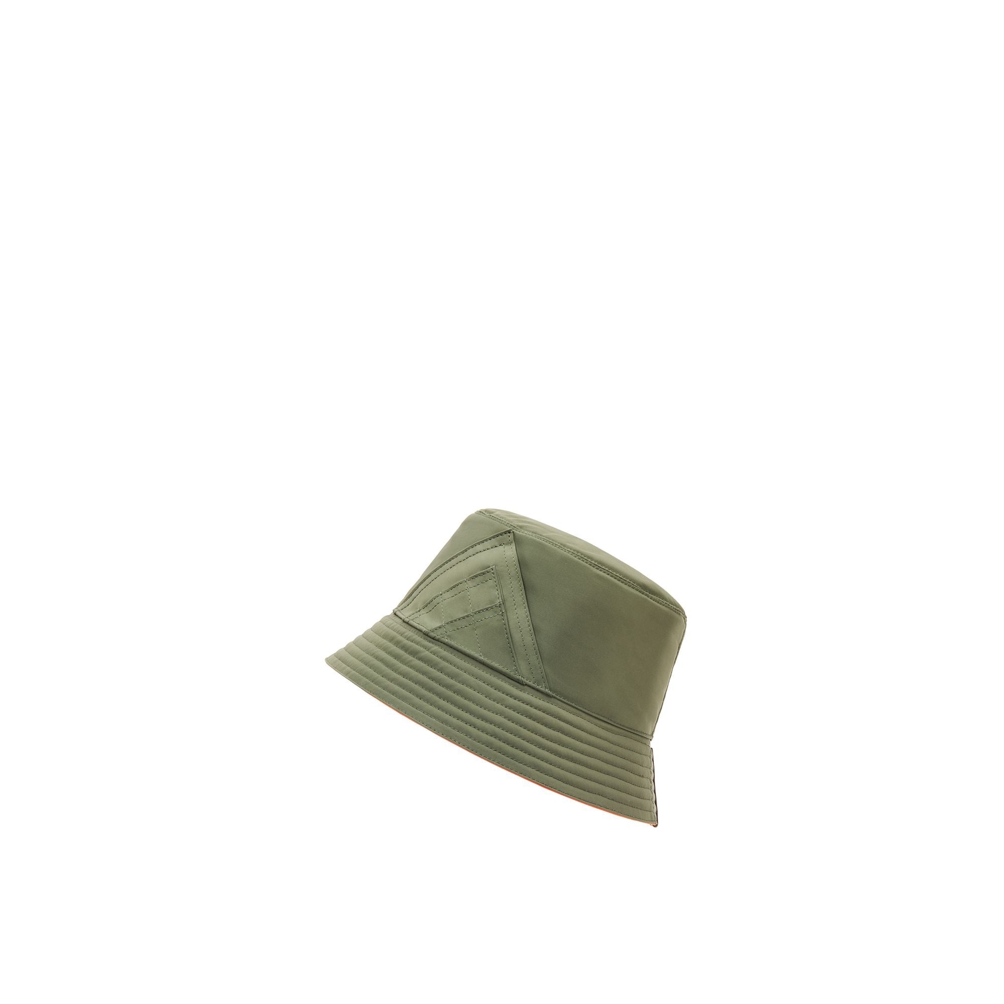 Women Reversible Bucket Hat - Khaki Green/Orange