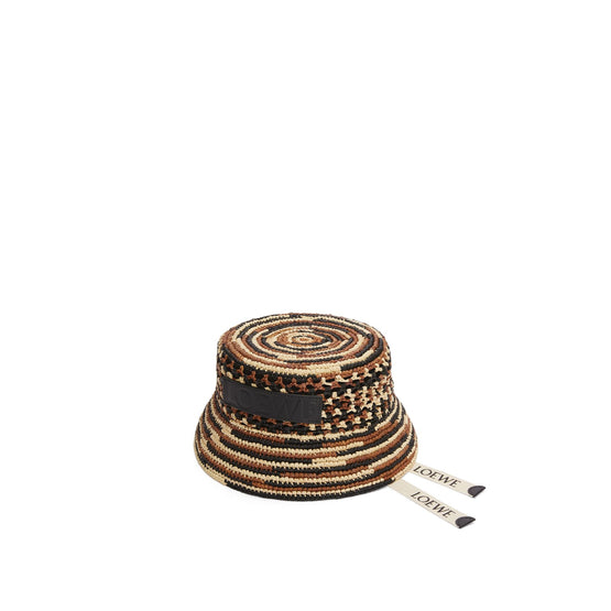Women Loewe Multicolor Bucket Hat - Natural/Honey Gold/Black
