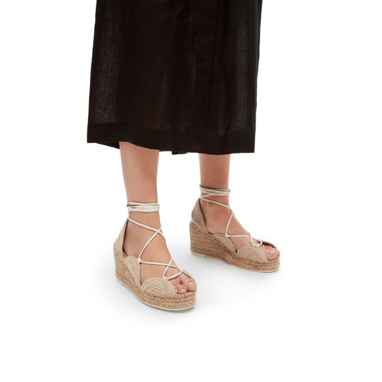 Women Sole Wedge Espadrille - Oat Milk