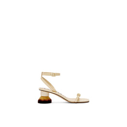 Women Petal Brush Heel Sandal - Oat Milk