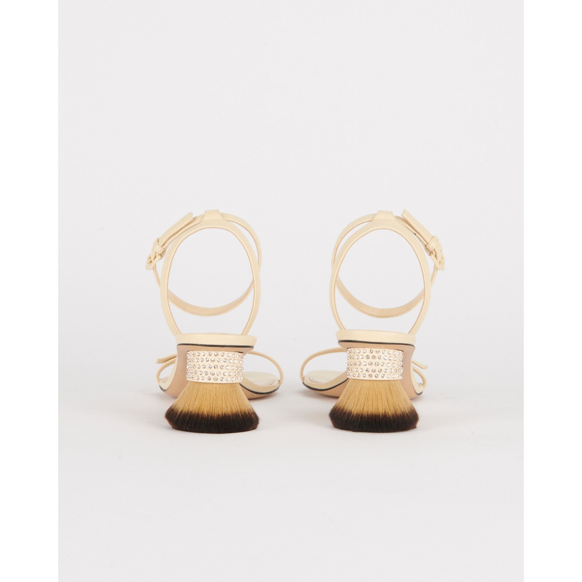 Women Petal Brush Heel Sandal - Oat Milk