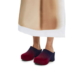 Women Foam Clog 90 Flock Suna - Burgundy/Navy