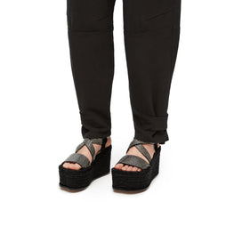 Women Petal Espadrille Platform 110 - Black