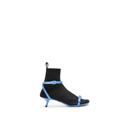 Women Petal Sock Ankle Boot 45 - Black/Light Denim