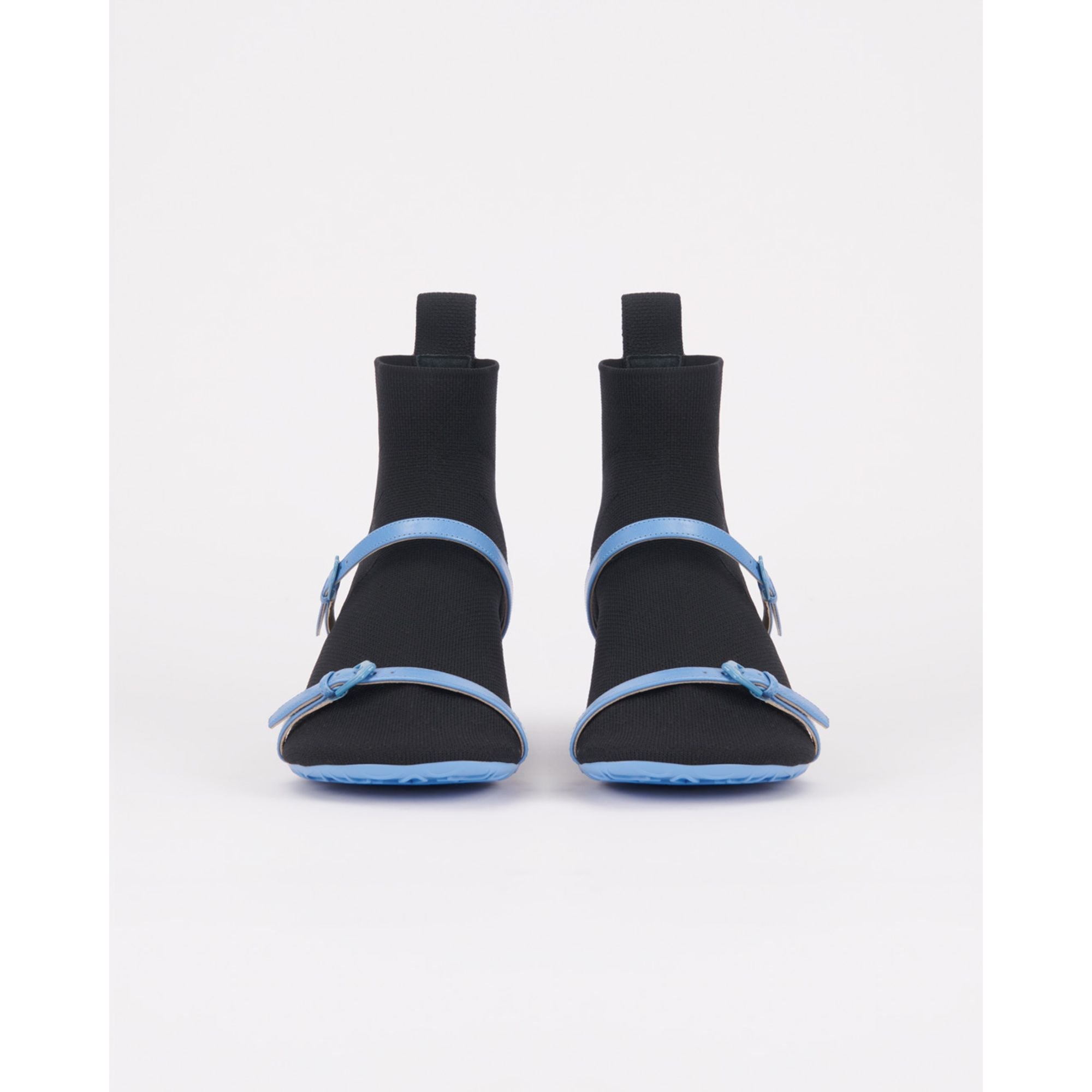 Women Petal Sock Ankle Boot 45 - Black/Light Denim