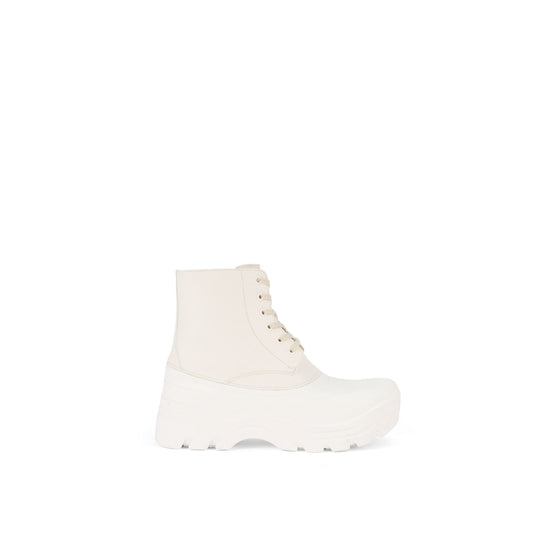 Women Field Lace Up - Anthurium White
