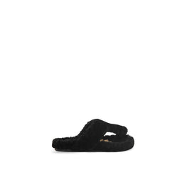 Women Ease Shearling Sandal - Black