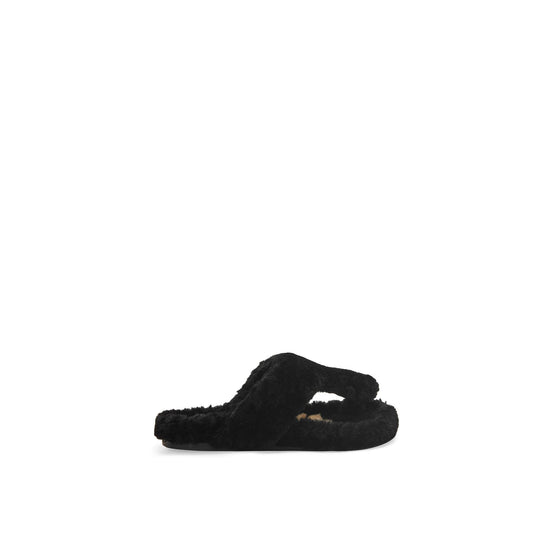 Women Ease Shearling Sandal - Black