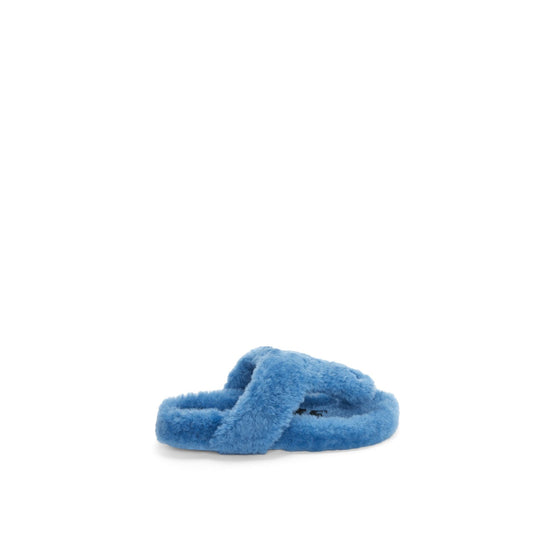 Women Ease Shearling Sandal - Light Denim