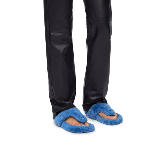 Women Ease Shearling Sandal - Light Denim