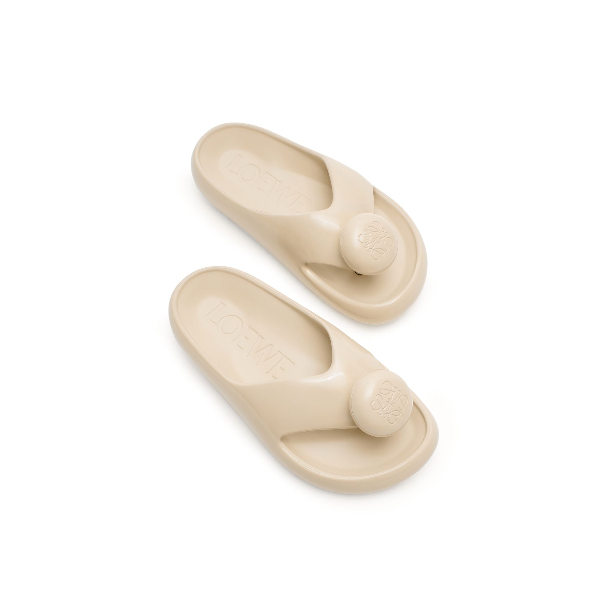 Women Foam Pebble Toe Post Glossy - Light Powder