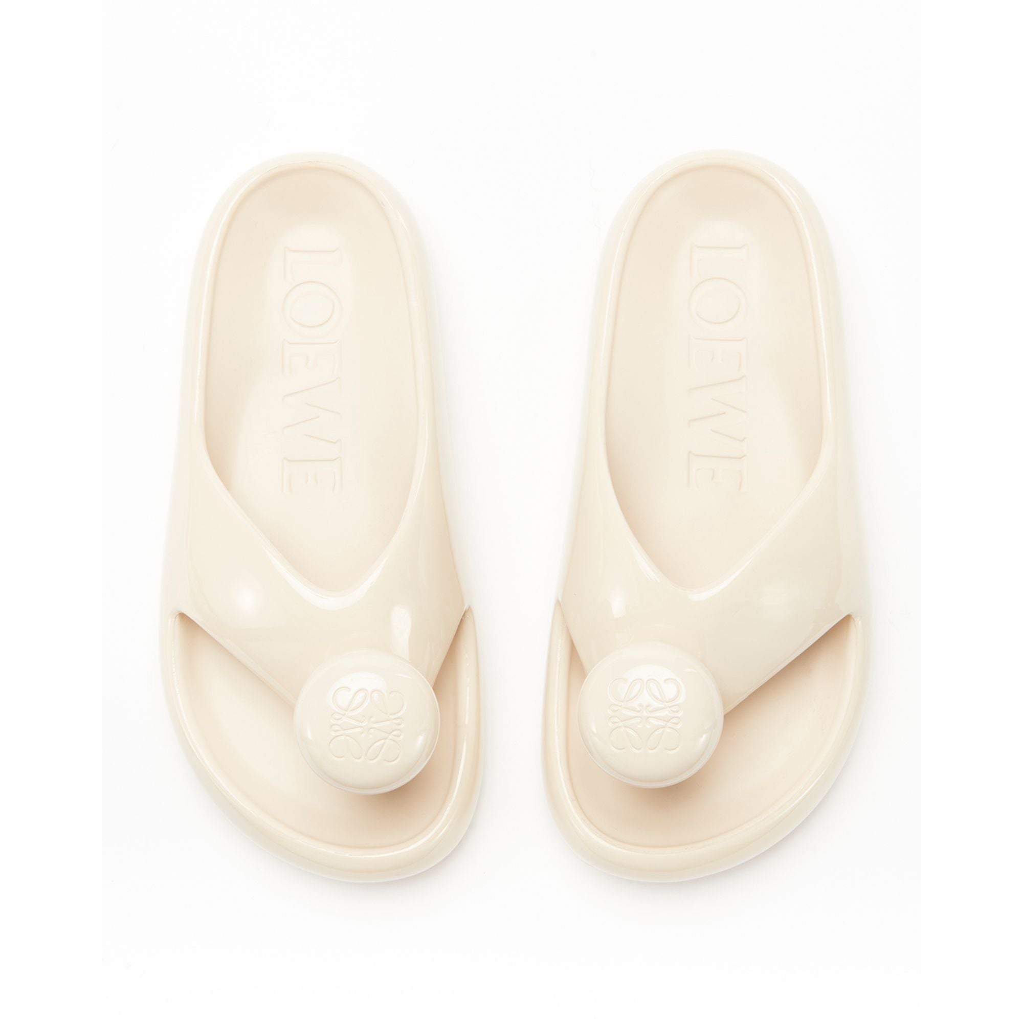Women Foam Pebble Toe Post Glossy - Light Powder