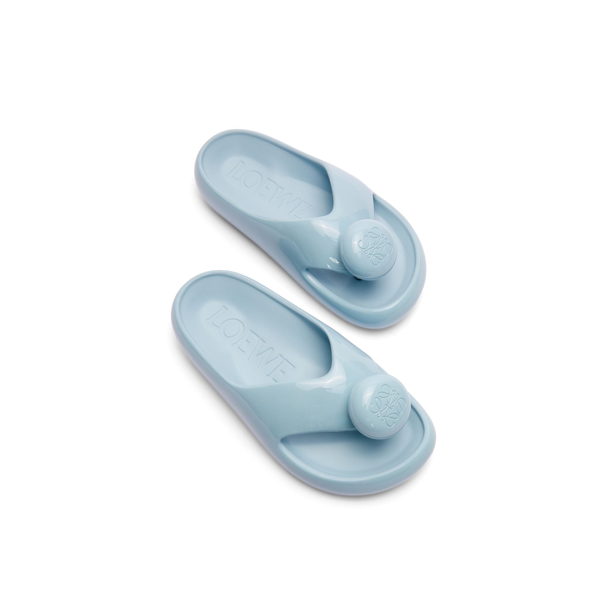 Women Foam Pebble Toe Post Glossy - Light Blue