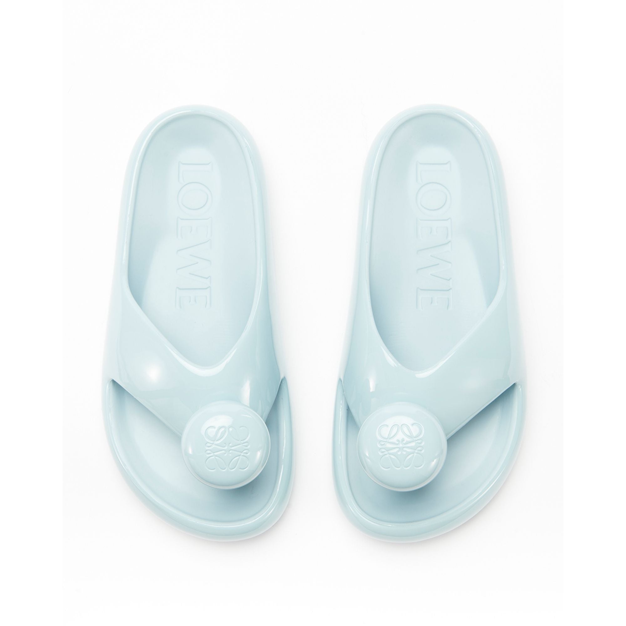 Women Foam Pebble Toe Post Glossy - Light Blue