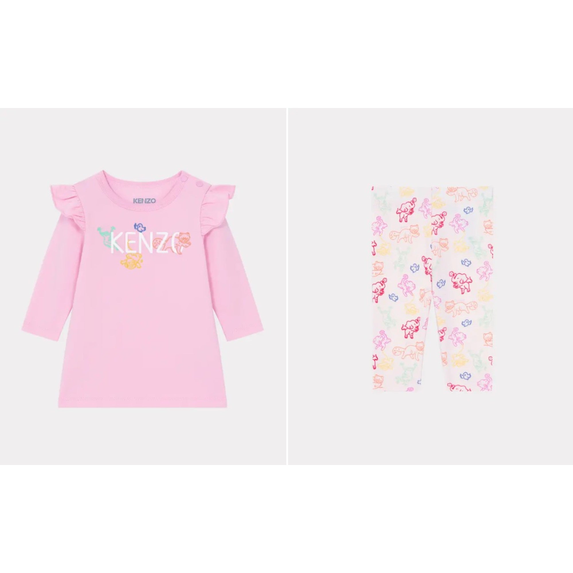 Kids Ens.Robe+Legging+Bandeau - Flamingo Pink