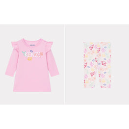 Kids Ens.Robe+Legging+Bandeau - Flamingo Pink
