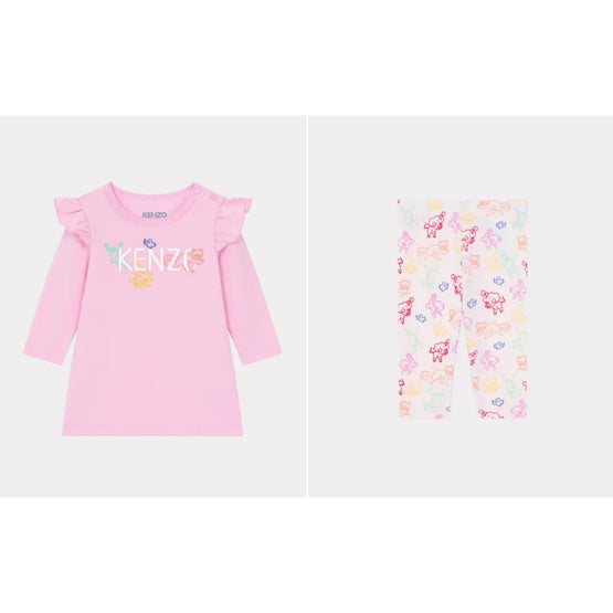 Kids Ens.Robe+Legging+Bandeau - Flamingo Pink
