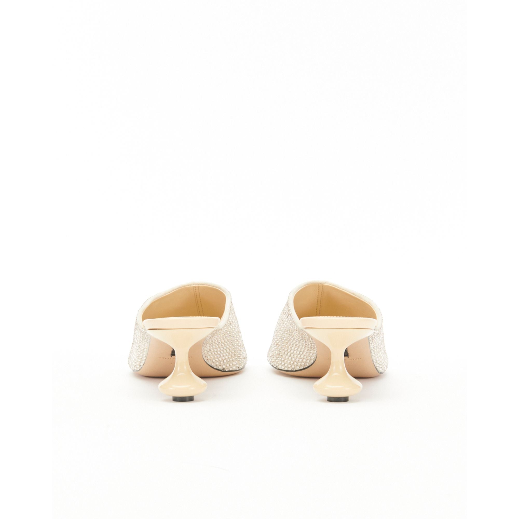 Women Toy Mule 45 Strass - Oat Milk