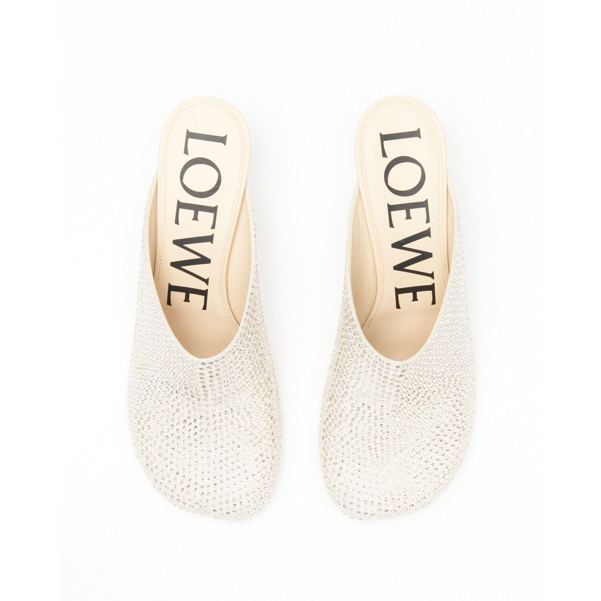 Women Toy Mule 45 Strass - Oat Milk
